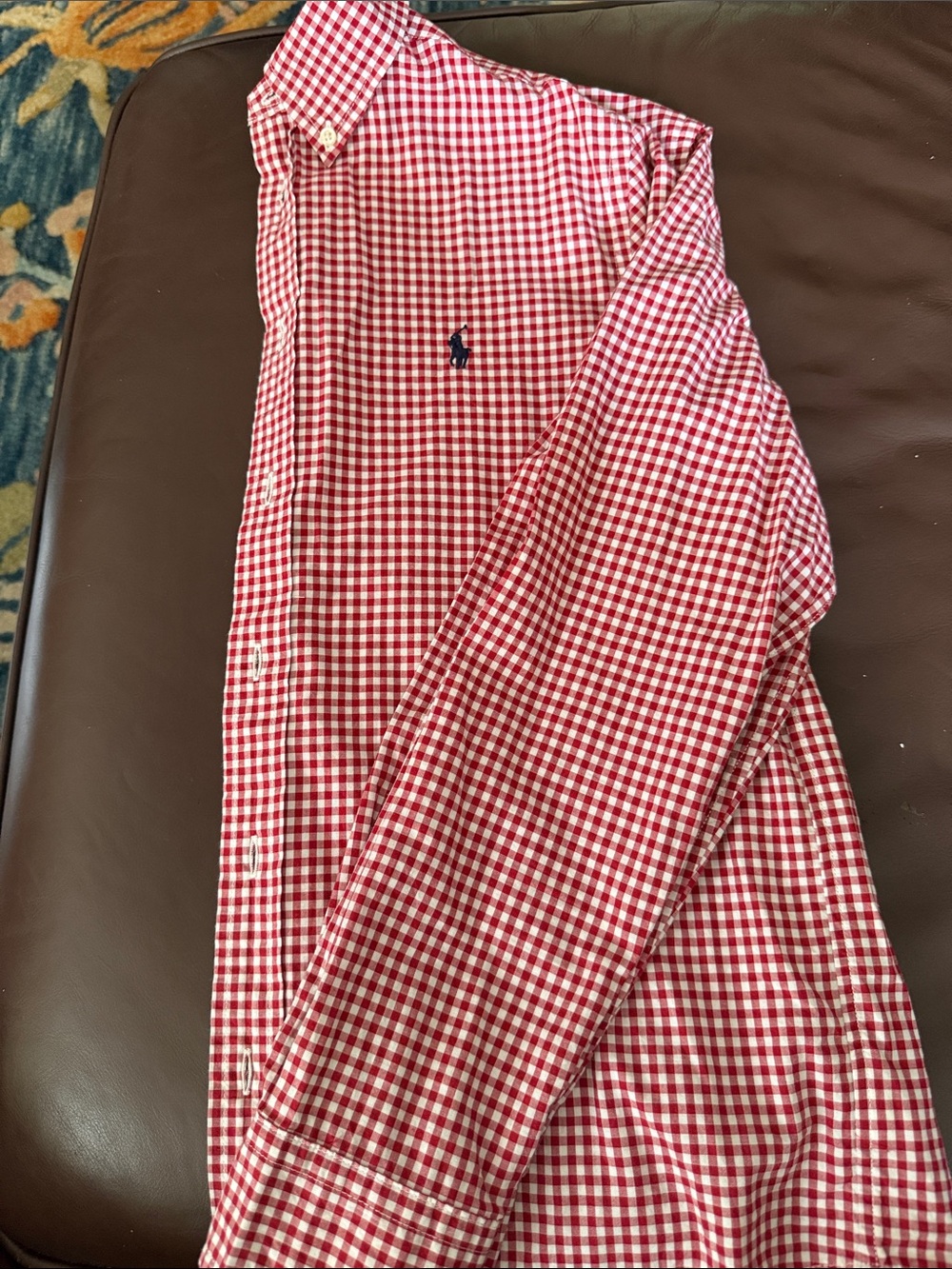 Polo by Ralph Lauren Red and White Gingham Button-Down Shirt